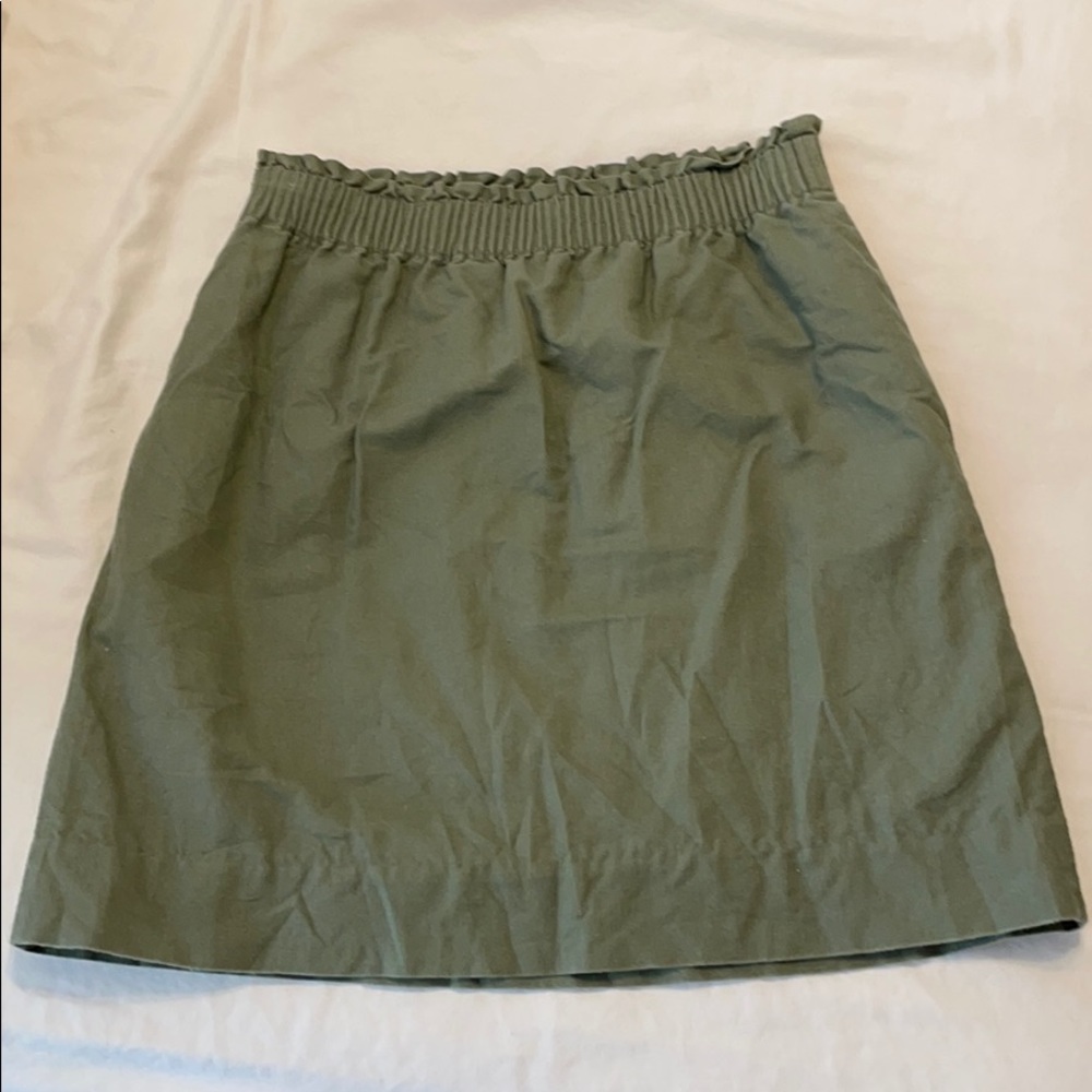 Olive green Jcrew mini skirt